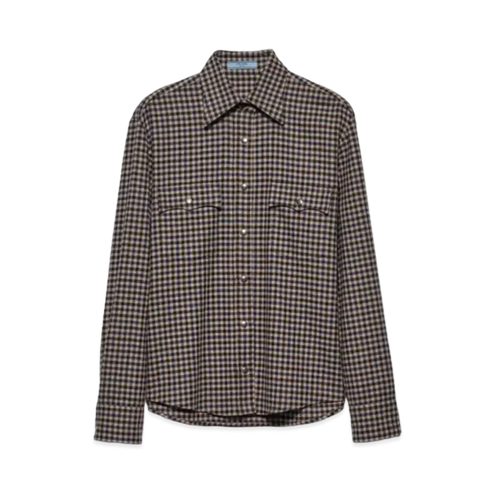 PRADA Women's Wool Shirt "Dark Brown"