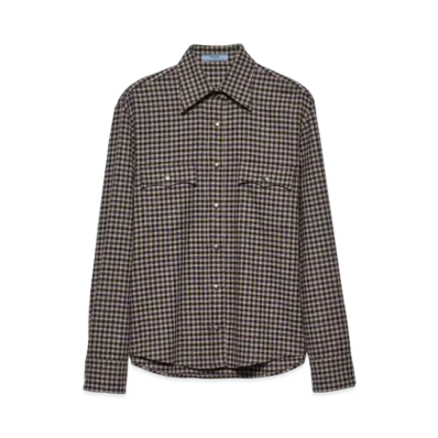 PRADA Women's Wool Shirt "Dark Brown"