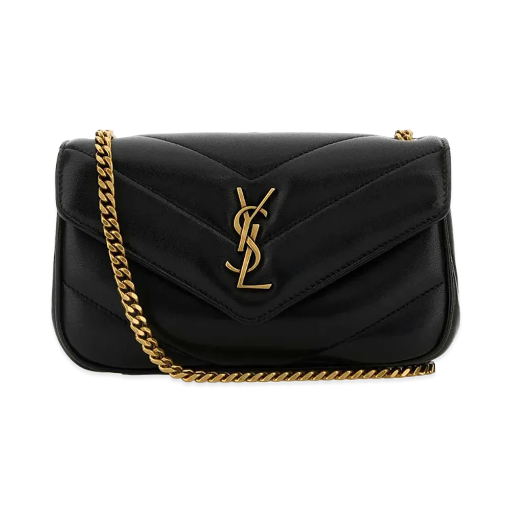 Saint Laurent Women's Leather Mini Loulou Crossbody Bag "Black"