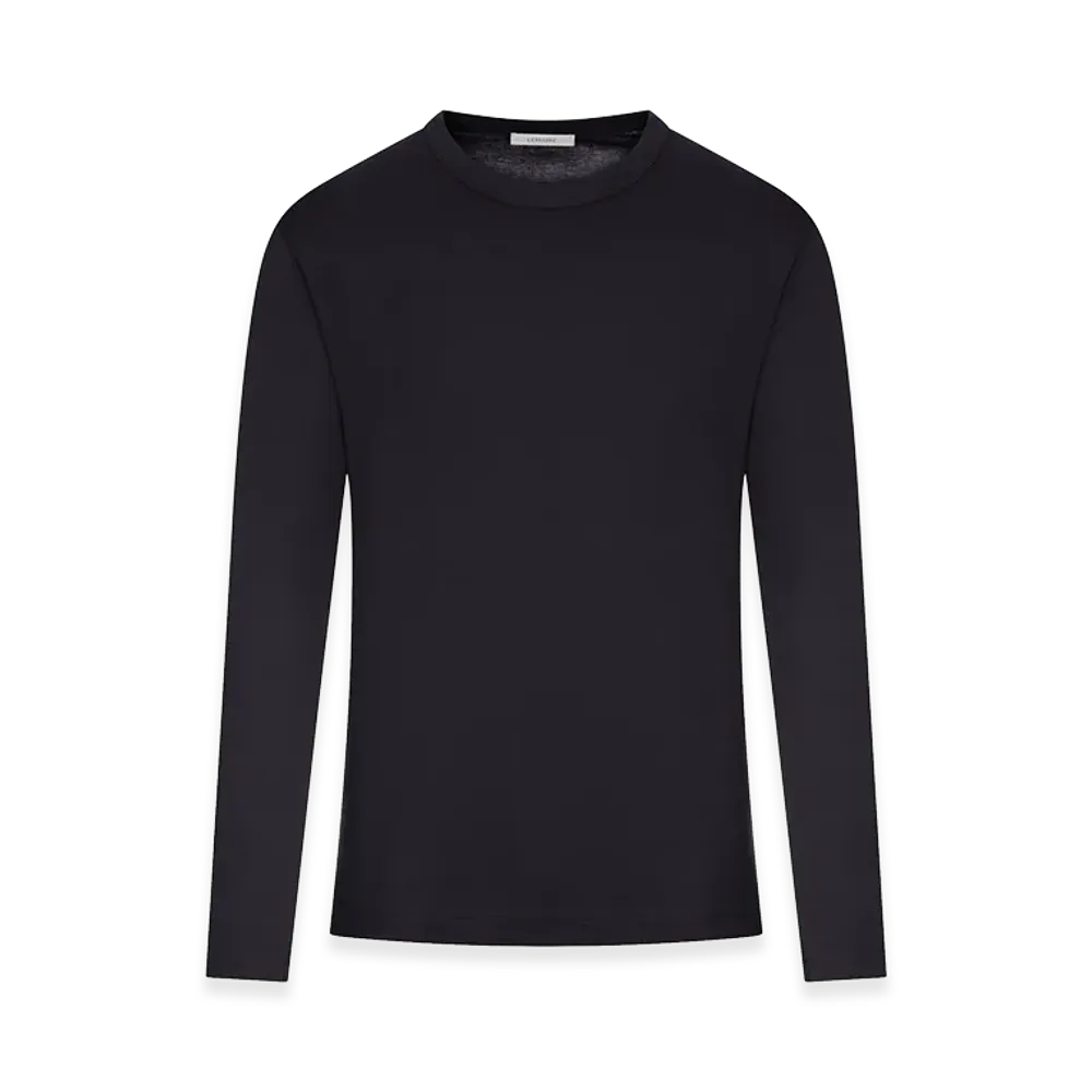 LEMAIRE Women's Long-Sleeved Cotton T-Shirt "Black"