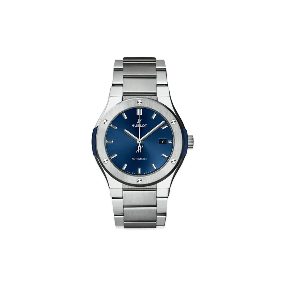 HUBLOT Classic Fusion Blue Titanium Bracelet 42mm