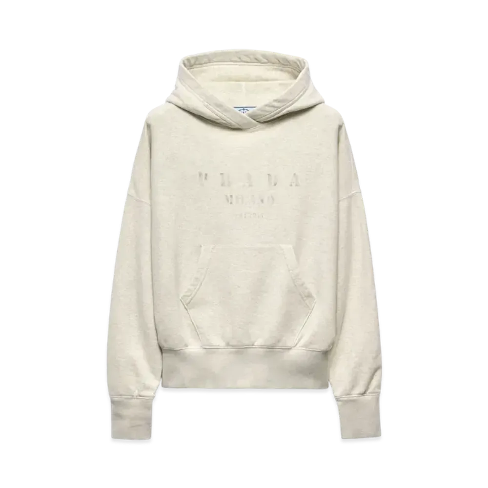 PRADA Women's Cotton Fleece Hoodie "Natural"