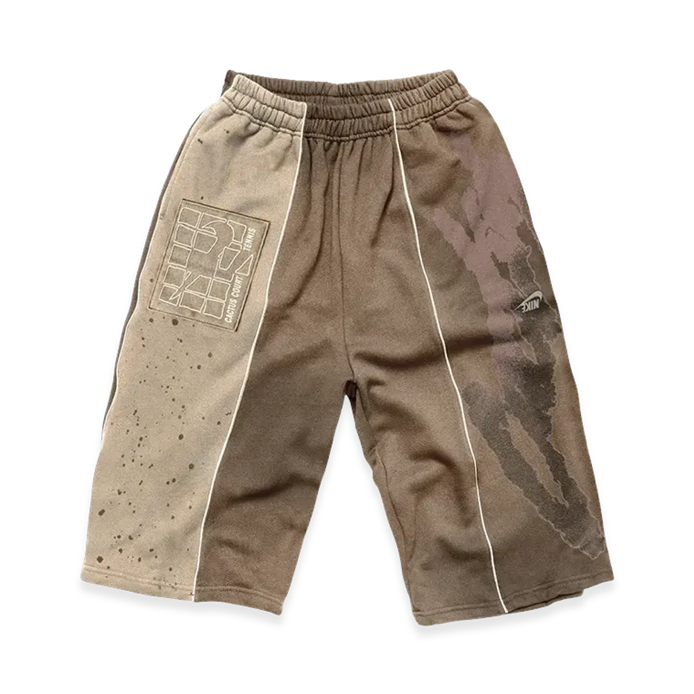 Travis Scott Cactus Jack x Nike Cactus Court Paneled Long Sweatshorts "Brown"