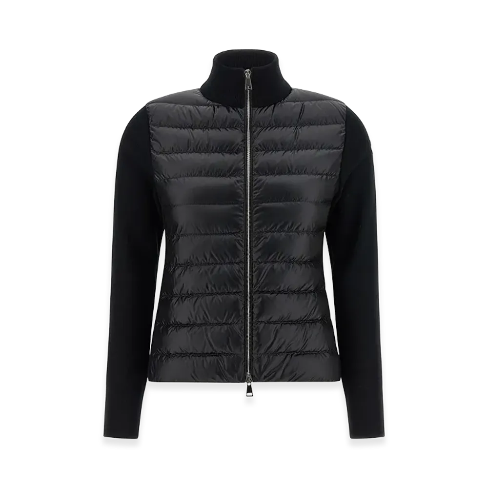 MONCLER Women's Two-Material Cardigan "Black"