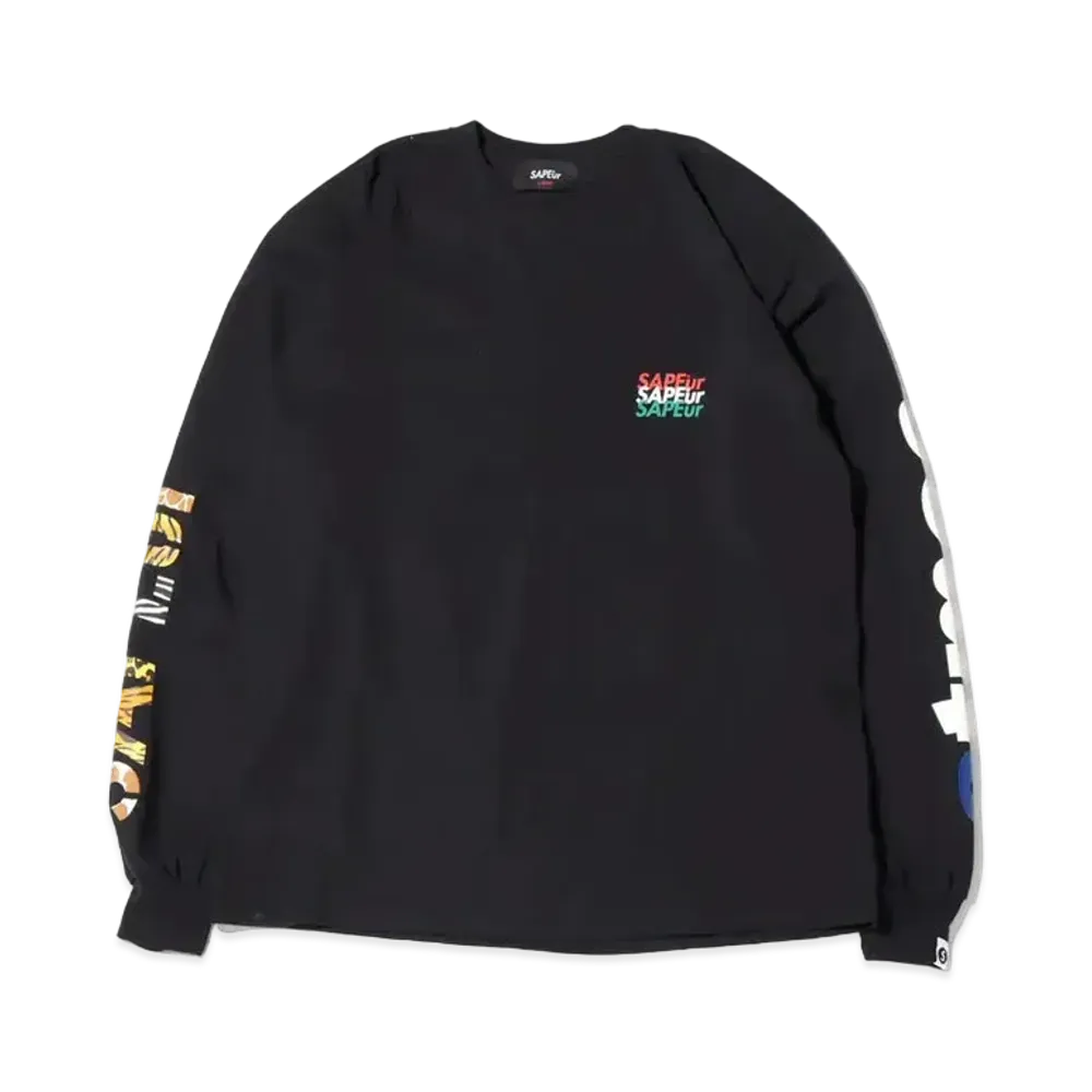 SAPEur Night Safari Sleeve Logo L/S T-Shirt "Black"