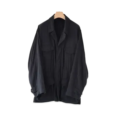 COMOLI Silk Nap Military Jacket "Black"