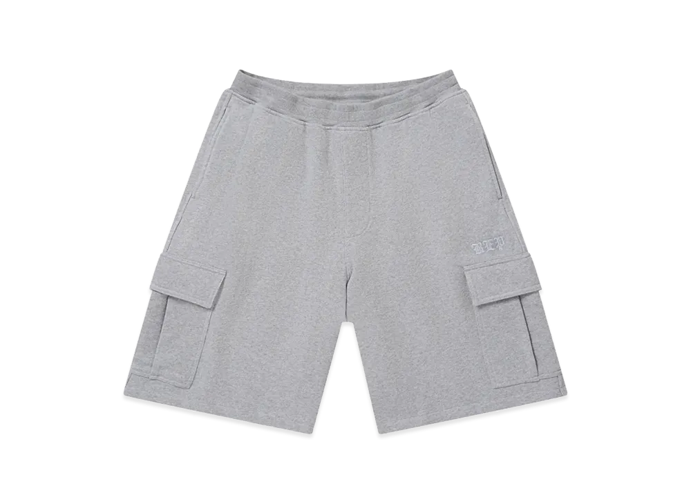 BlackEyePatch 3 Letter OE Sweat Cargo Baggy Shorts "Heather Gray"