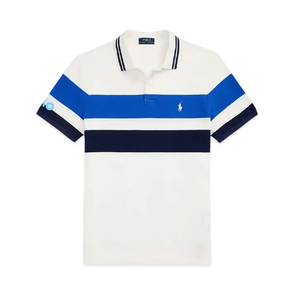 Polo Ralph Lauren x Australian Open Striped Mesh Polo Shirt "White"