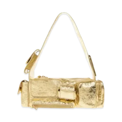 BALENCIAGA Superbusy XS Sling Bag Metalized "Gold"