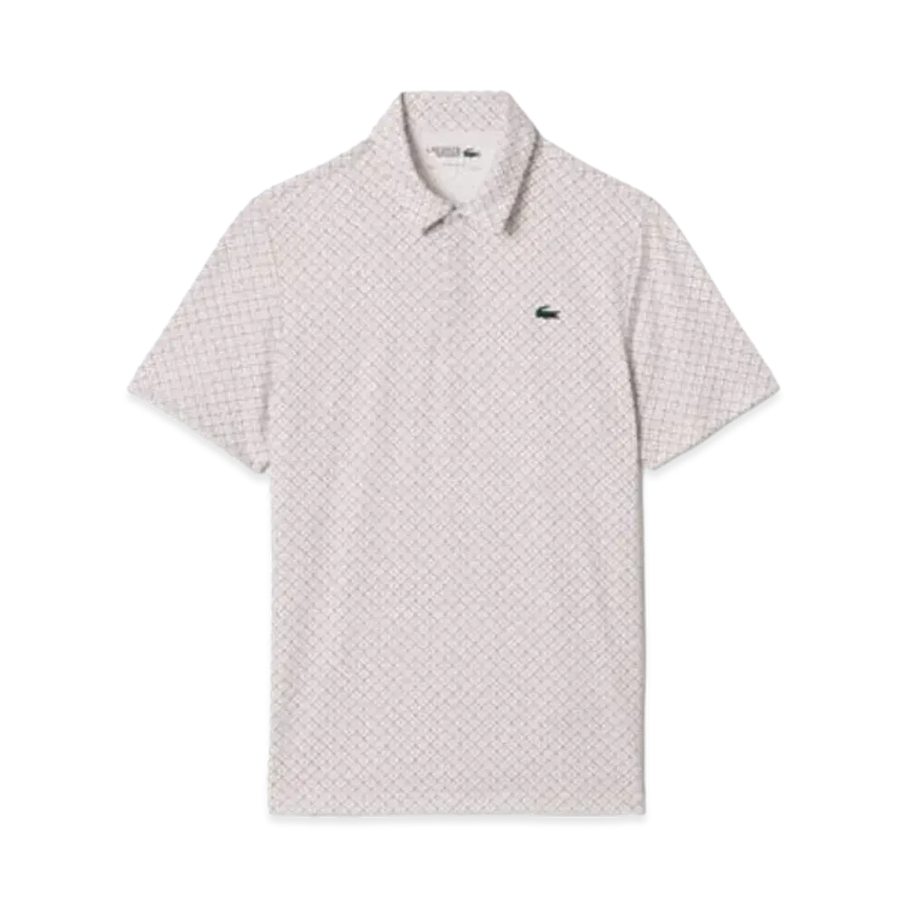 LACOSTE Minimum Allover Print Golf Polo Shirt "White"