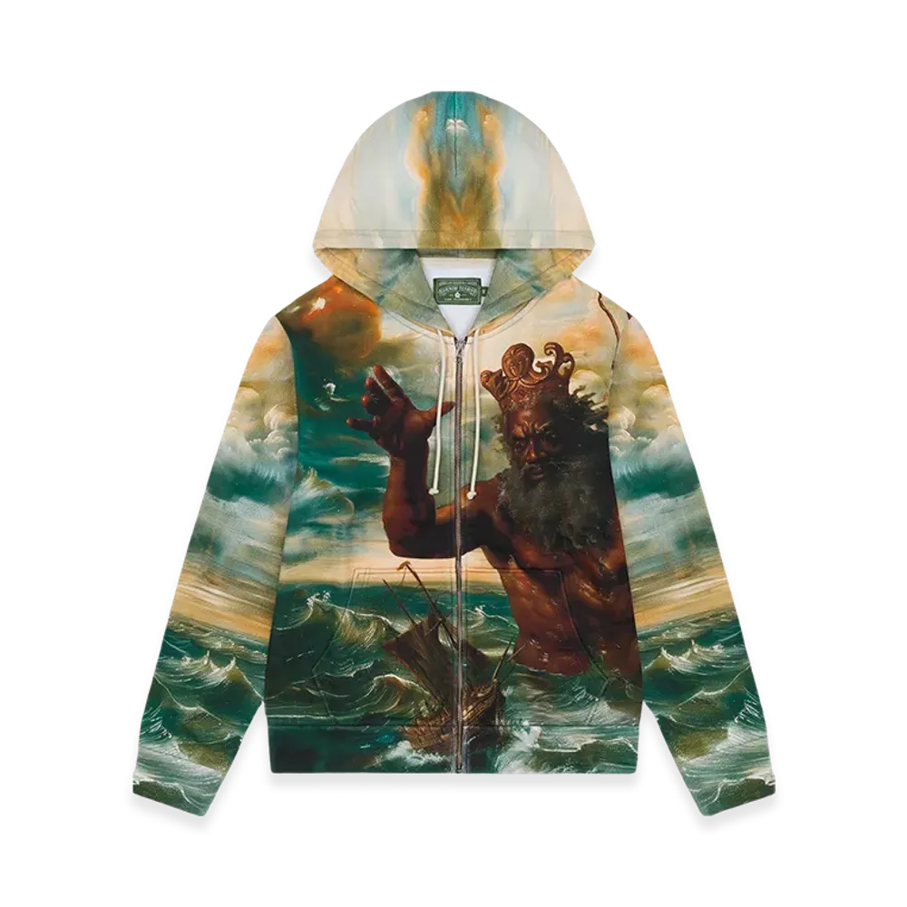 DENIM TEARS Poseidon's Revenge Zip Up Hoodie "Multi"