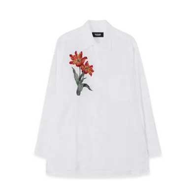 WILDSIDE YOHJI YAMAMOTO Flower Embroidery Shirt "White"