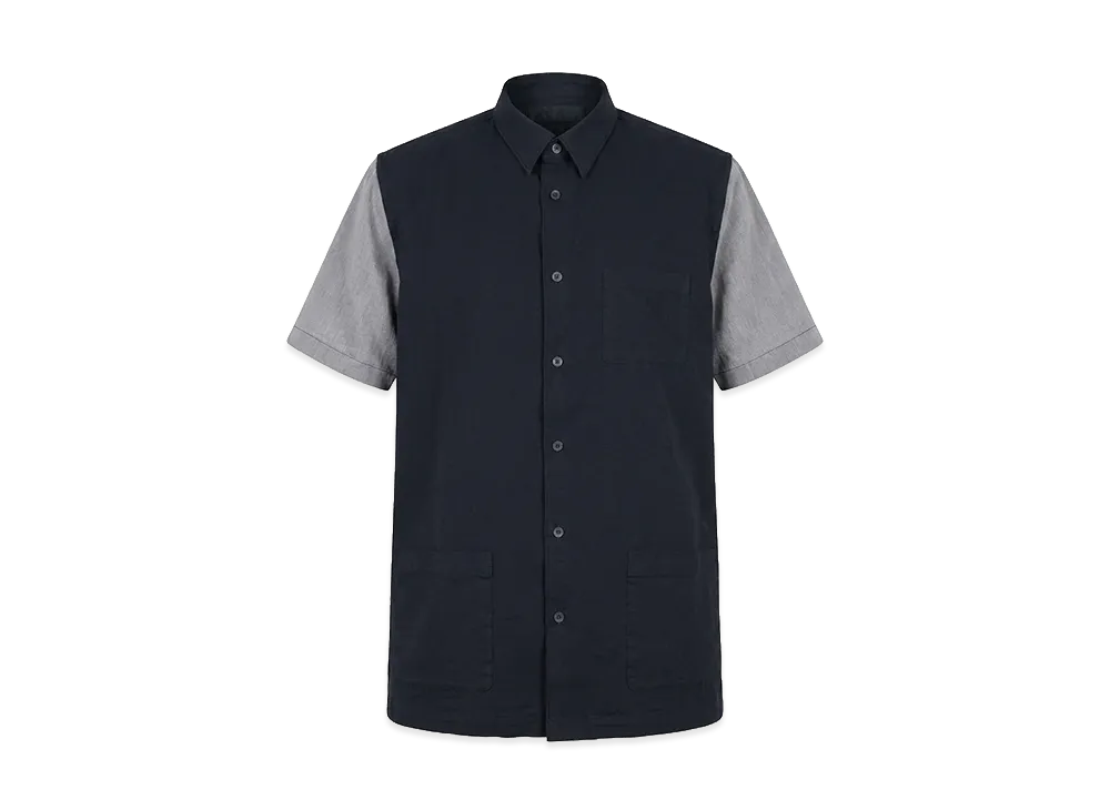 Comme des Garcons Shirt Garment-Dyed Two-tone S/S Shirt "Black/Grey"