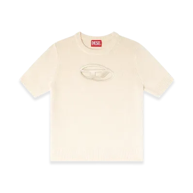 Diesel M-Argarin-SS Short-Sleeve Jumper In Cashmere Blend "Beige"