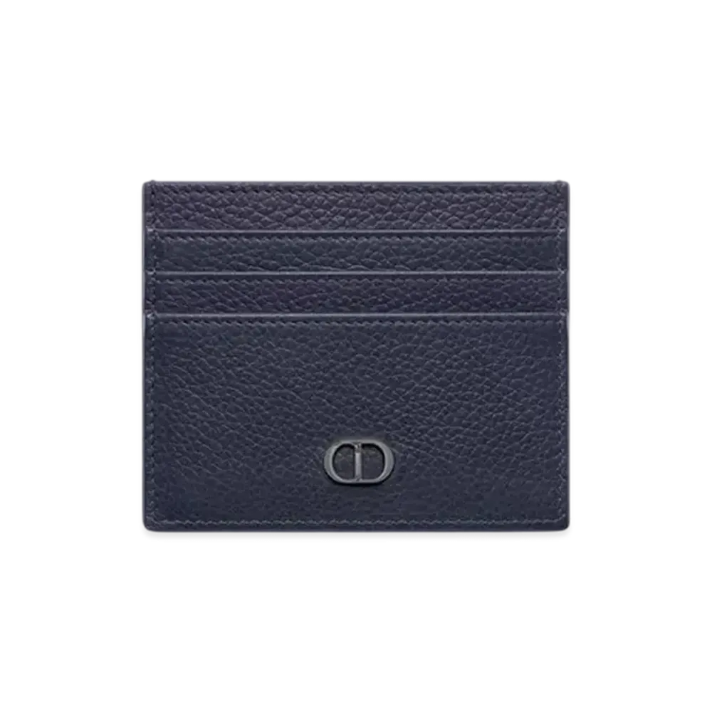 Dior CD Icon Card Holder Grained Calfskin "Navy Blue"