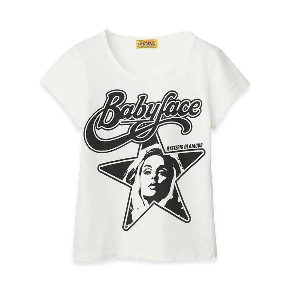 HYSTERIC GLAMOUR Women's Hysteric Babyface Star T-Shirt "White"