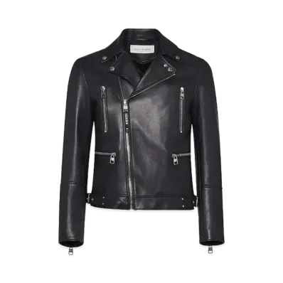 Alexander McQUEEN Leather Biker Jacket "Navy"