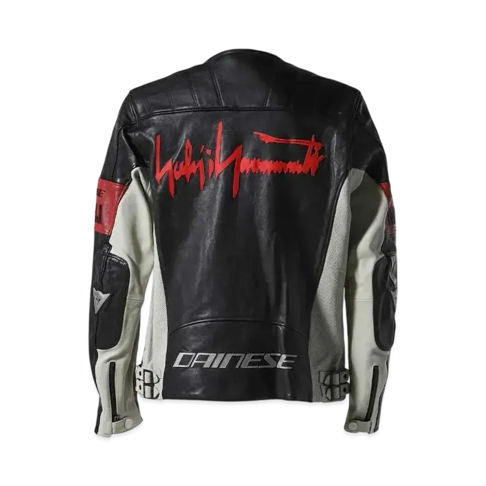 Yohji Yamamoto POUR HOMME x DAINESE Leather Jacket "Black/White/Red"