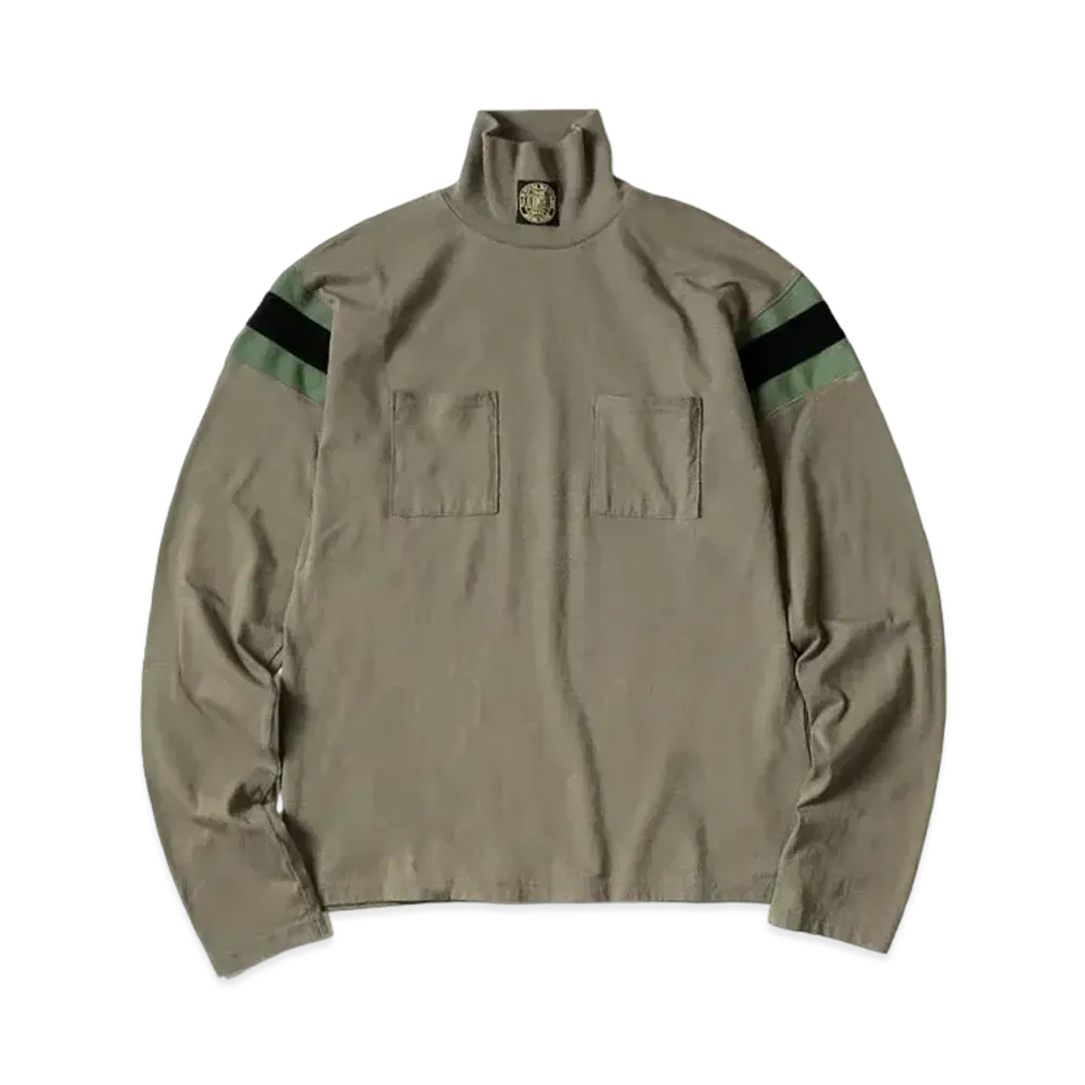 KAPITAL 20 India Hard Ball High Neck Pocket Long Tee "Grey Khaki"