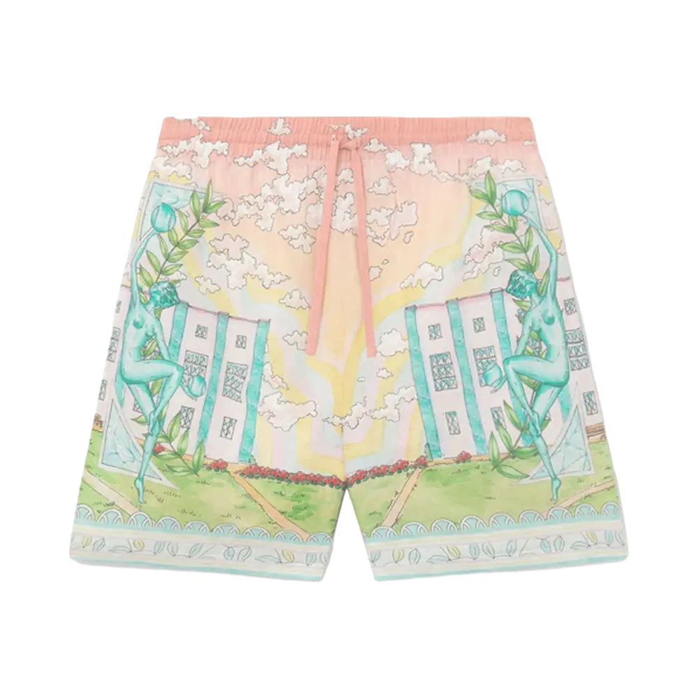 Casablanca Vase Linen Shorts "Multi"