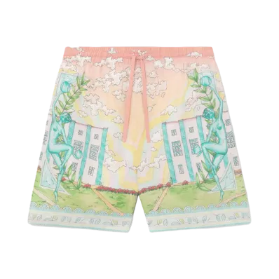 Casablanca Vase Linen Shorts "Multi"