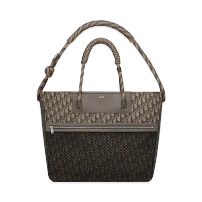 Dior Tote Bag Dior Oblique Jacquard & Smooth Calfskin "Ebony/Black"