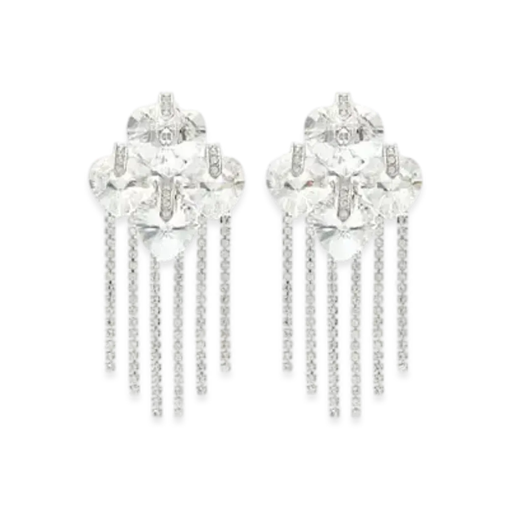 Jimmy Choo Heart Drop Earring "Silver/Crystal"