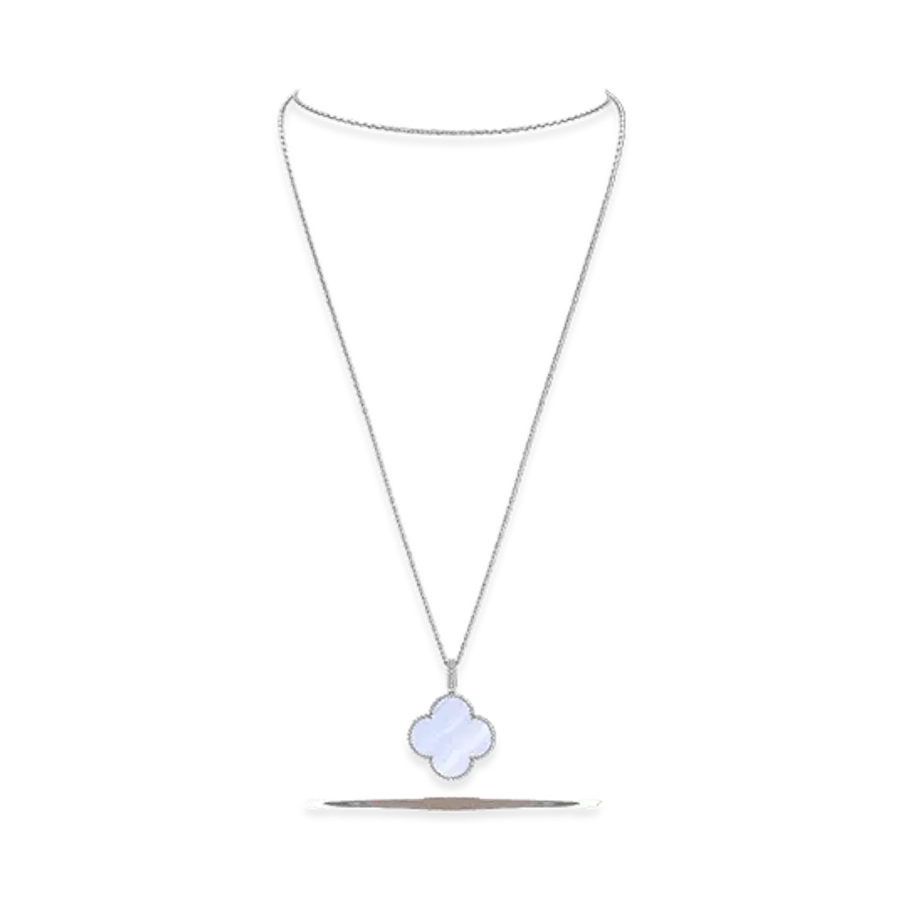 Van Cleef & Arpels Magic Alhambra long necklace 1 motif "18K White gold/Chalcedony"