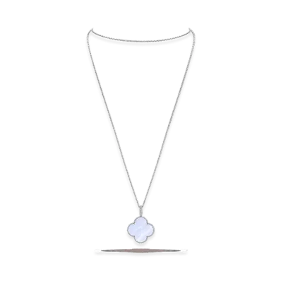 Van Cleef & Arpels Magic Alhambra long necklace 1 motif "18K White gold/Chalcedony"