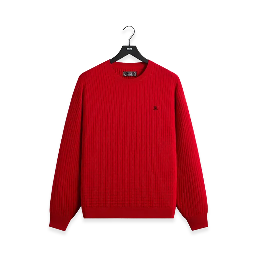 Kith Basketweave Tilden Crewneck Sweater "Fame"