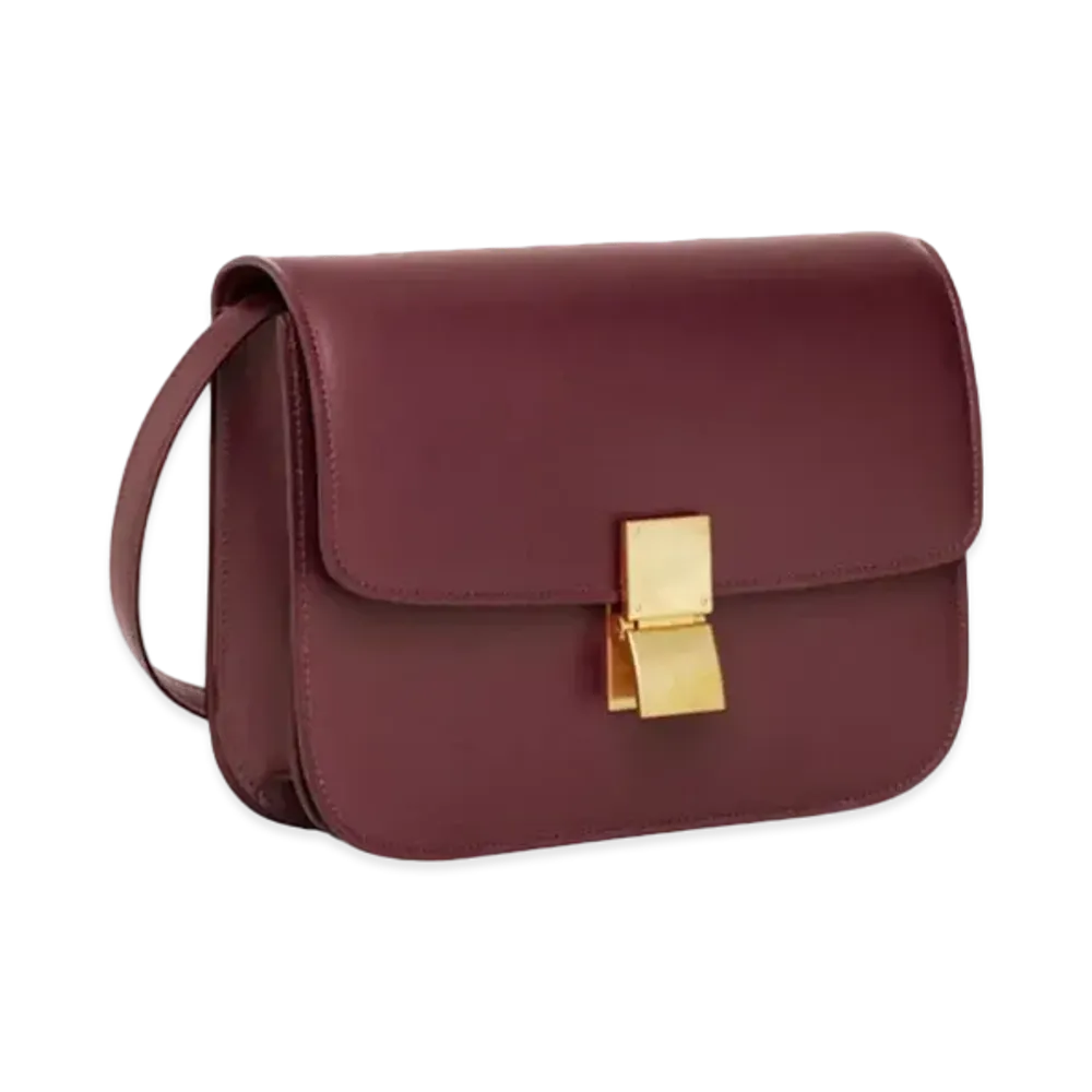 CELINE Medium Classic Bag in Box Calfskin "Burgundy"