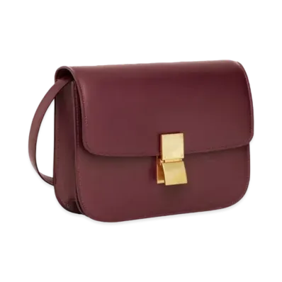 CELINE Medium Classic Bag in Box Calfskin "Burgundy"