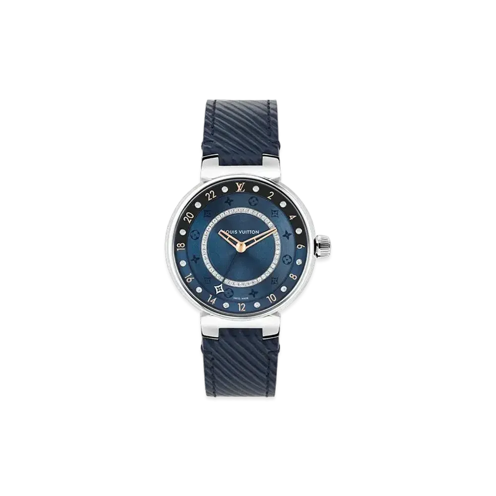 Louis Vuitton Tambour Moon Dual Time 35MM "Navy Blue"