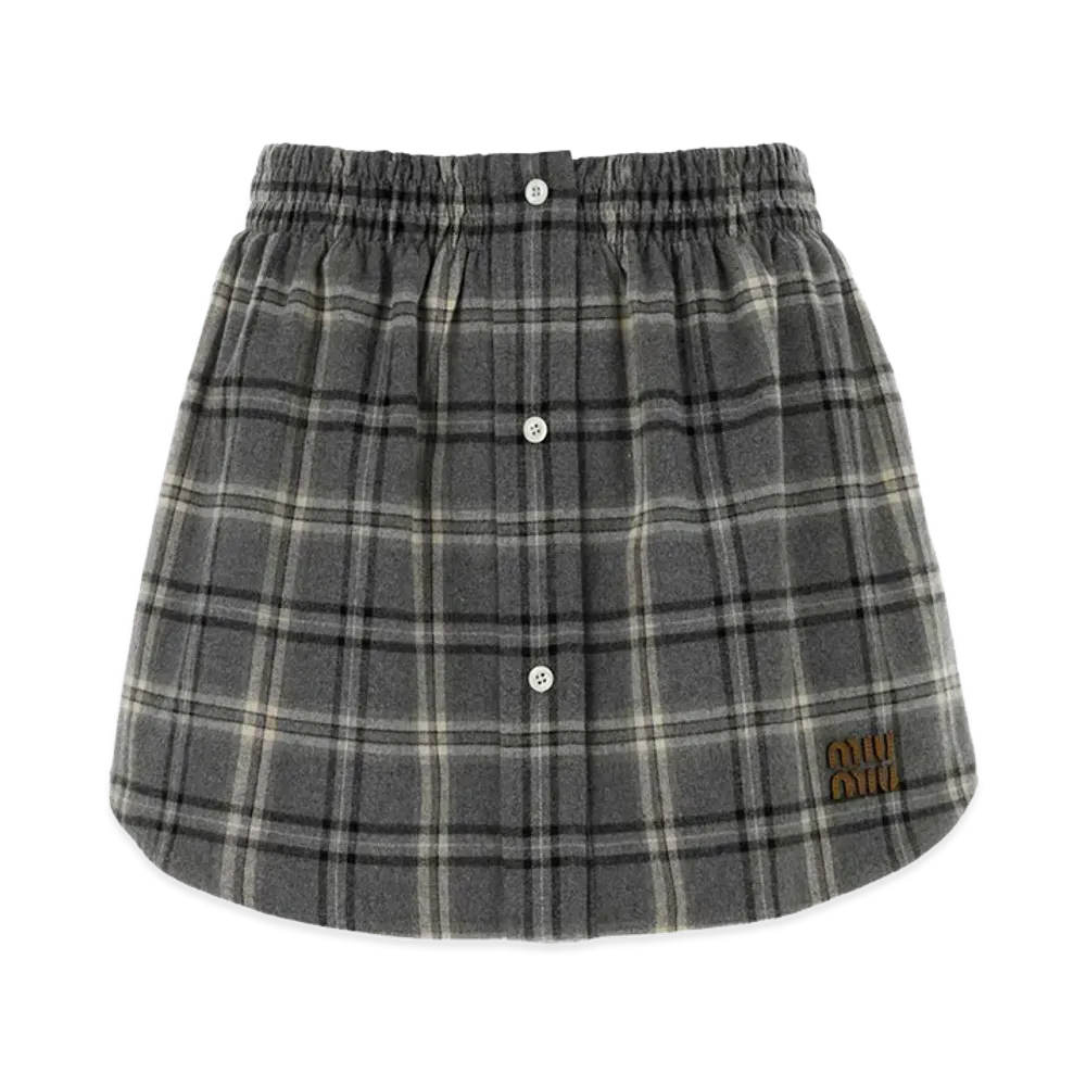 MIU MIU Women's Cotton Midi Skirt "Gray"