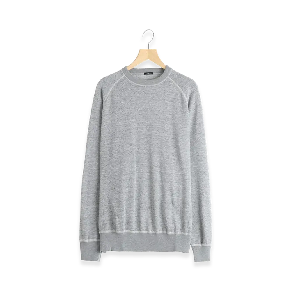 COMOLI Gray French Terry Crewneck "Gray"