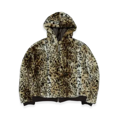 THUG CLUB Leopard Fur Jacket "Yellow"