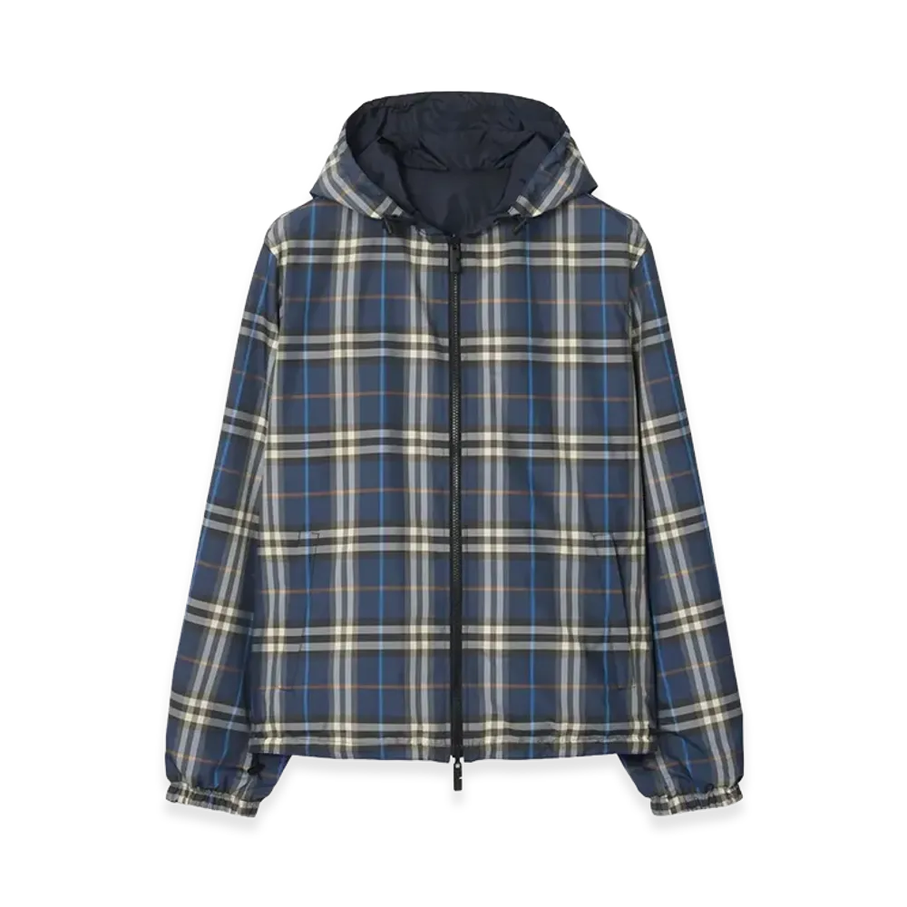 Burberry Check-Print Hooded Reversible Nylon Jacket "Checked"