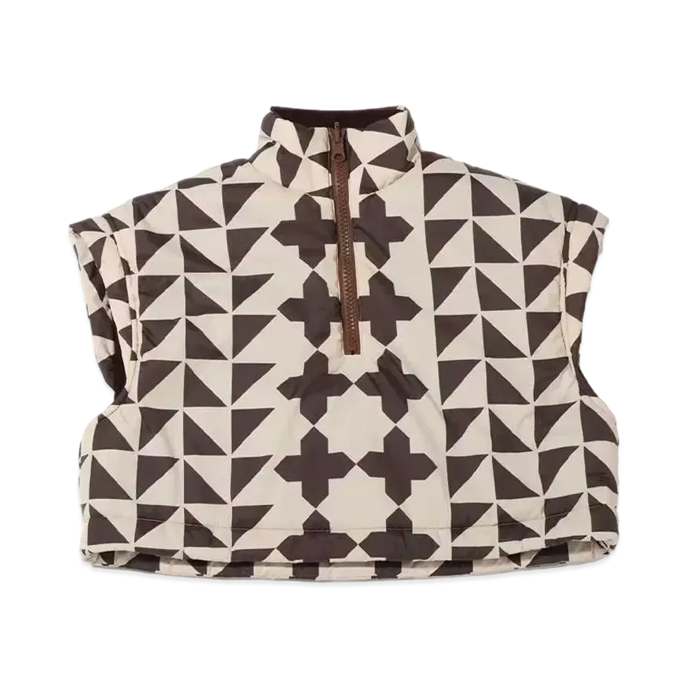 atmos pink Reversible Nakawata Quilt Gala Vest "Beige/Brown"