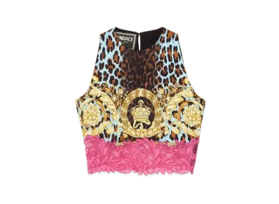 FENDI x Versace Fendace Gold Baroque Crop Top