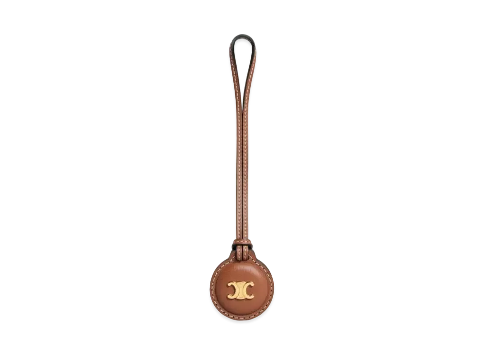 CELINE Airtag Medal Holder In Smooth Lambskin "Tan"