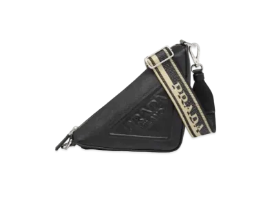 PRADA Triangle Saffiano Leather Bag "Black"