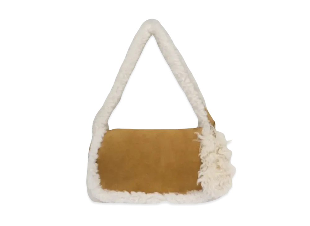 MIU MIU Shearing x Suede Shoulder Bag "Cognac/Natural"