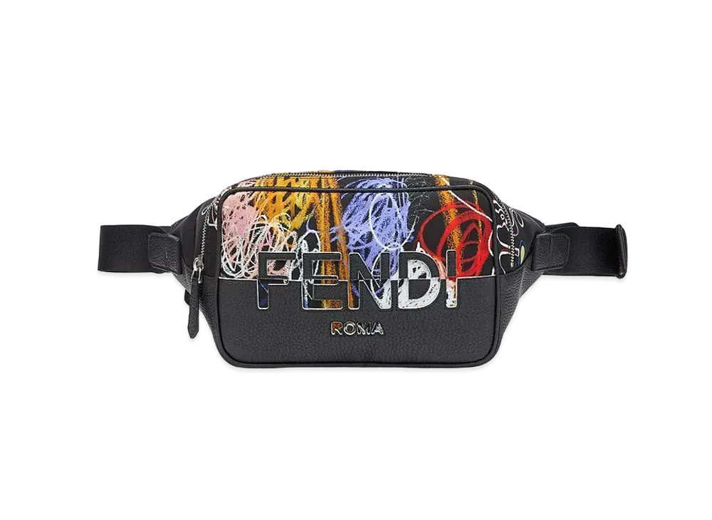 FENDI Belt Bag Nylon / Leather Bag "Multicolor"