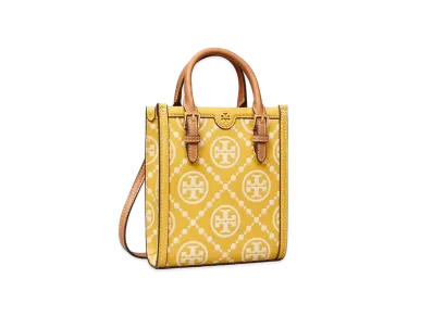 TORY BURCH T Monogram Emboss Mini Tote "Golden Sunset/New Cream"