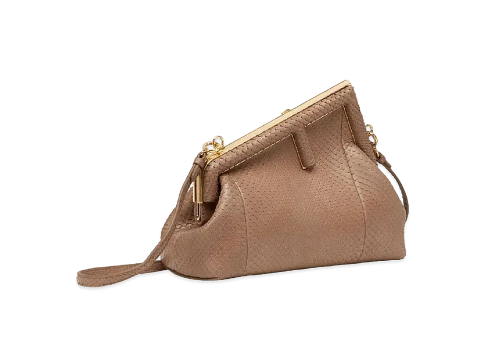 FENDI First Small Precious Leather "Beige"