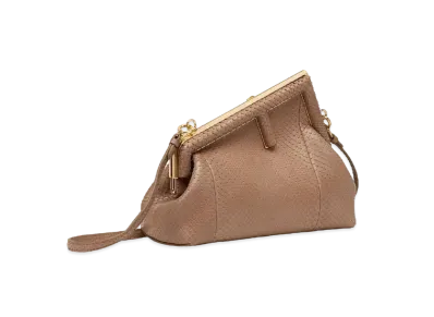 FENDI First Small Precious Leather "Beige"