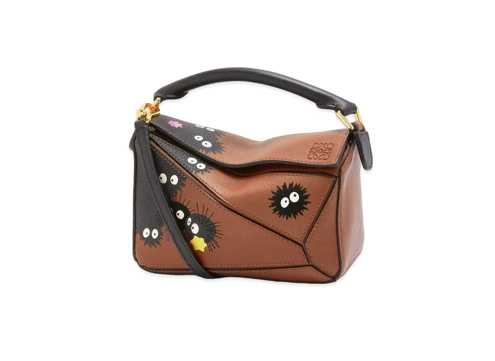 LOEWE x Spirited Away Susuwatari Mini Puzzle Bag In Classic Calfskin "Havana"