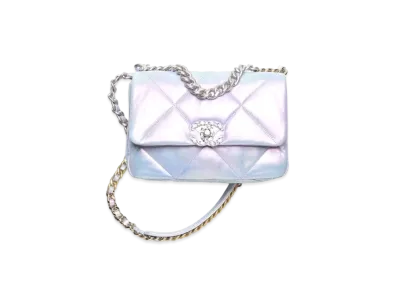 CHANEL 19 Hand Bag Ilidistent Calfskin "Light Purple/Blue"