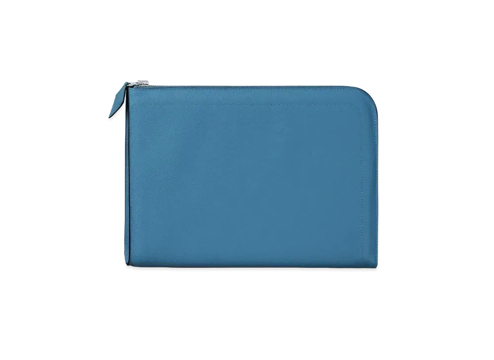 Hermes Clutch Bag Zip Tablet "Blue"