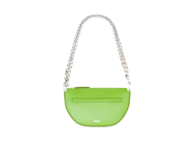 BURBERRY Mini Leather Zip Olympia Bag "Brilliant Green"